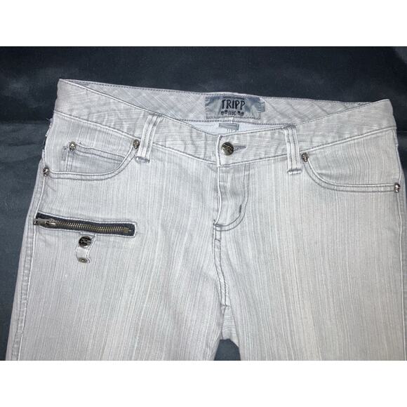 DAANG GOODMAN TRIPP NYC GRAY WASHED ZIP ACCENT JEGGING SKINNY JEANS Size 11 - Picture 4 of 15